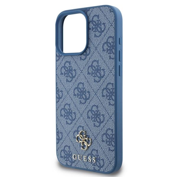 Guess Coque 4G Metal Logo MagSafe iPhone 16 Pro - Bleu