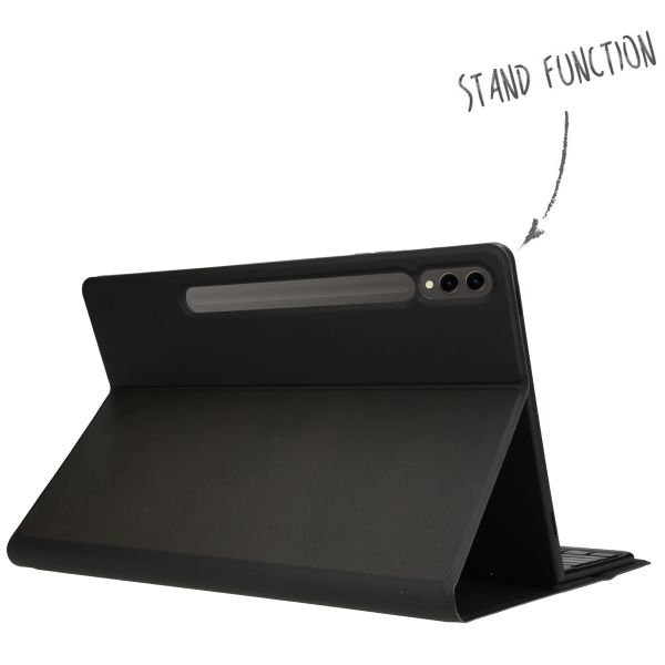 Accezz Étui de tablette portefeuille Bluetooth Clavier QWERTY Samsung Galaxy Tab S9 Plus 12.4 pouces - Noir