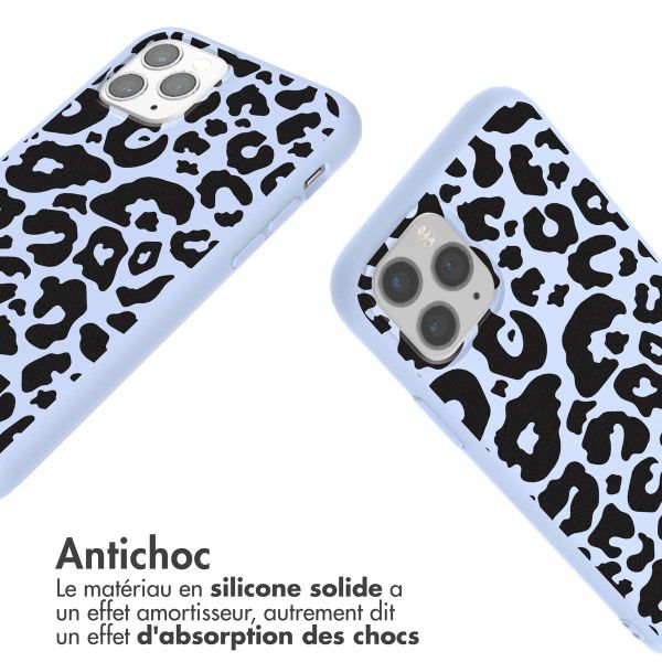 imoshion Coque design en silicone avec cordon iPhone 11 Pro - Animal Lila