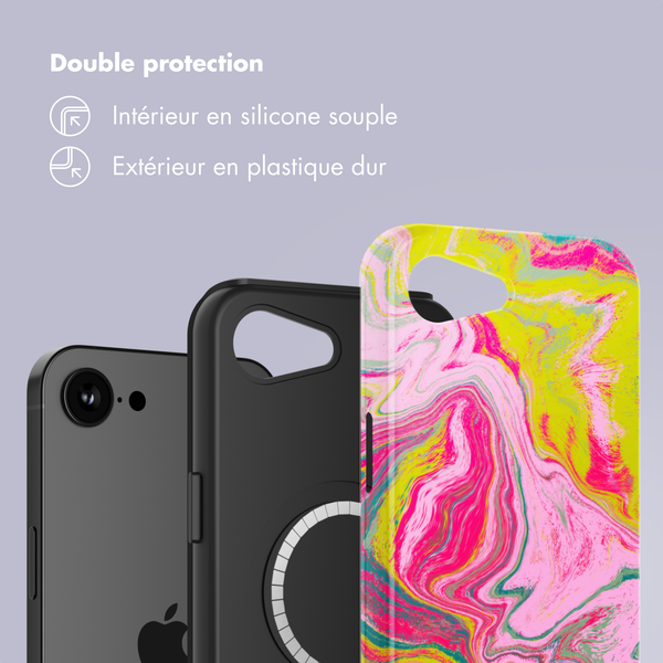 Selencia Coque arrière Vivid avec MagSafe Apple iPhone 16e - Marble Pink