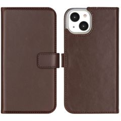 Selencia Étui portefeuille en cuir véritable Apple iPhone 14 - Marron