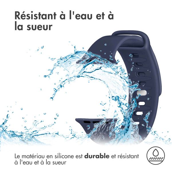 imoshion Bracelet en silicone Apple Watch Series 1-10 / SE / Ultra (2) - 42/44/45/46/49 mm - Bleu foncé