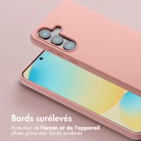 Selencia Coque silicone avec cordon amovible Samsung Galaxy S25 FE - Sand Pink