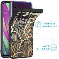 imoshion Coque Design Samsung Galaxy A40 - Feuilles / Noir