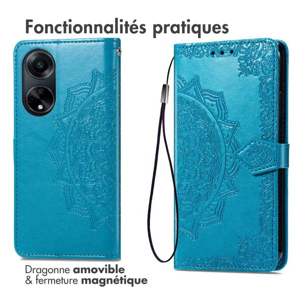 imoshion Etui de téléphone portefeuille Mandala Oppo A98 - Turquoise