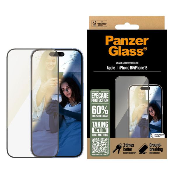 PanzerGlass Protection d'écran EyeUltra-Wide Fit Anti avec applicateur iPhone 16