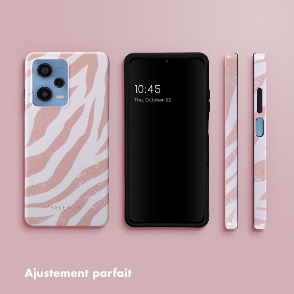Selencia Coque arrière Vivid Xiaomi Redmi Note 12 Pro (5G) - Colorful Zebra Old Pink