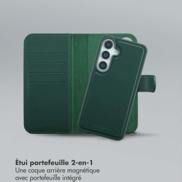 Selencia Étui portefeuille amovible Olyn avec MagSafe Samsung Galaxy S24 / S25 - Vert