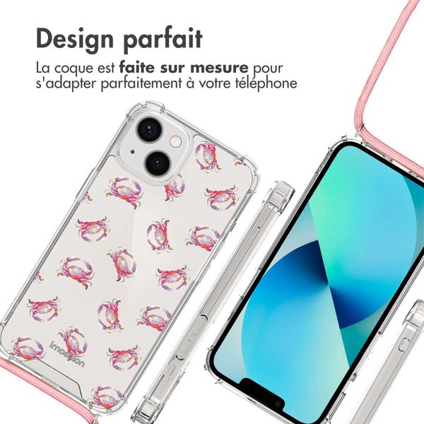 imoshion Coque Design avec cordon Apple iPhone 13 - Crab Watercolor