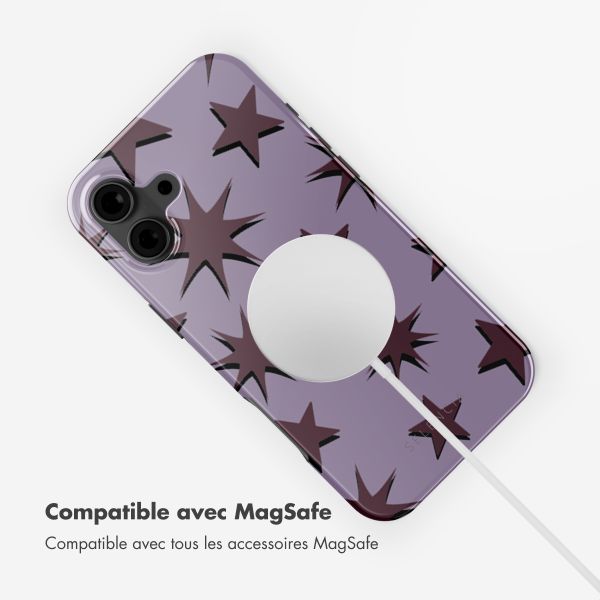 Selencia Coque arrière Vivid avec MagSafe Apple iPhone 16 - Stars Plum Lilac