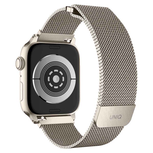 Uniq Bracelet Dante Mesh Milanese en acier Apple Watch Series 1 t/m 11 / SE / Ultra (44/45/46/49 mm) - Starlight