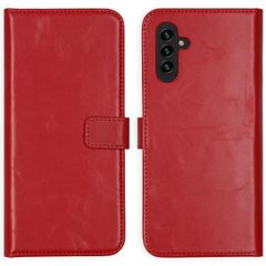 Selencia Étui portefeuille en cuir véritable Samsung Galaxy A13 (5G) / A04s - Rouge