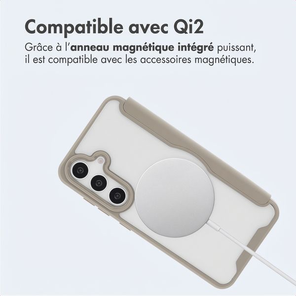 imoshion Bookcase transparente avec MagSafe Samsung Galaxy S25 / S24 - Beige