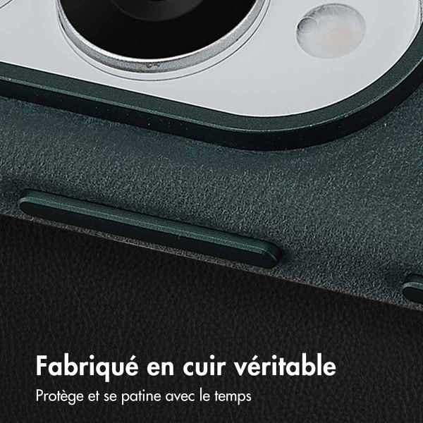 Accezz Coque MagSafe en cuir vintage Samsung Galaxy S25 Edge - Smokey Green