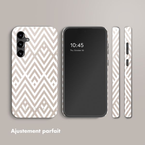 Selencia Coque arrière Vivid Samsung Galaxy S23 FE - Beige Zigzag