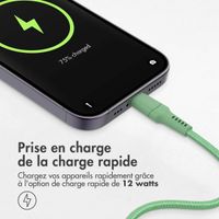 imoshion ﻿Câble Lightning vers USB - Non MFi - Textile tressé - 1 mètre - Vert