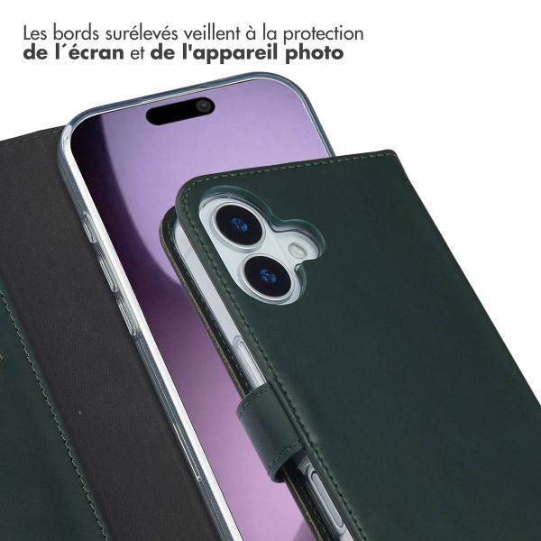 Selencia Étui portefeuille en cuir véritable Apple iPhone 17 - Vert
