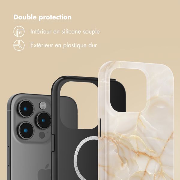 Selencia Coque arrière Vivid avec MagSafe Apple iPhone 15 Pro - Golden Beige Marble