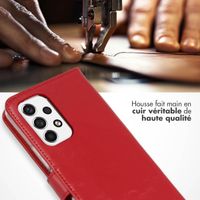 Selencia Étui portefeuille en cuir véritable Samsung Galaxy A53 - Rouge