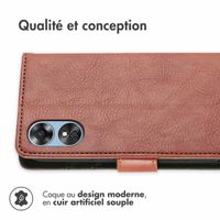 imoshion Étui de téléphone portefeuille Luxe Oppo A17 - Brun