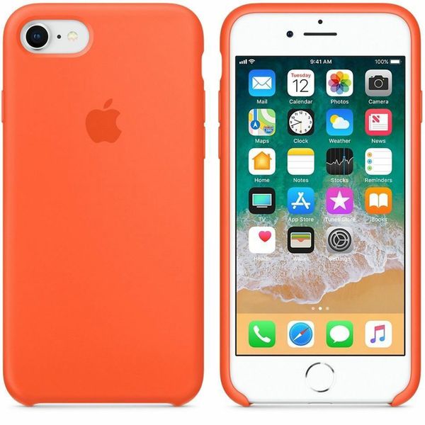 Apple Coque en silicone Apple iPhone SE (2022 / 2020) / 8 / 7 - Spicy Orange