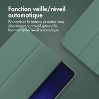Accezz Coque tablette portefeuille Smart Silicone Samsung Galaxy Tab A9 8.7 pouces - Vert foncé