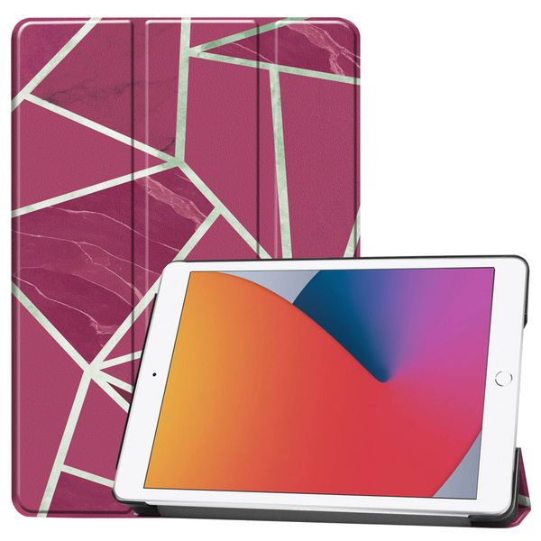 imoshion Coque tablette Design iPad 7 (2019) / iPad 8 (2020) / iPad 9 (2021) 10.2 inch - Bordeaux Graphic