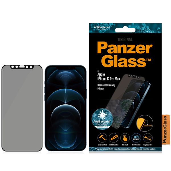PanzerGlass Protection d'écran Privacy en verre trempé Case Friendly Anti-Bacterial Apple iPhone 12 Pro Max
