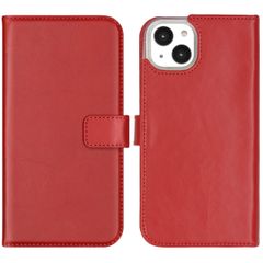 Selencia Étui de téléphone portefeuille en cuir véritable Apple iPhone 14 Plus - Rouge