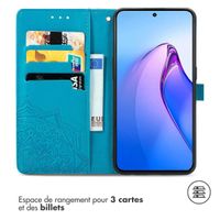 imoshion Etui de téléphone portefeuille Mandala Oppo Reno 8 Pro 5G - Turquoise