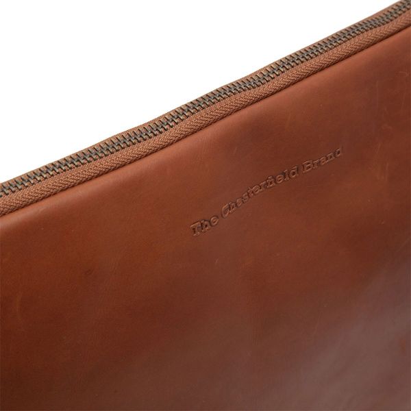 The Chesterfield Brand Pochette ordinateur 14 pouces Clinton - Cuir véritable - Cognac