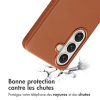 Accezz Coque arrière en cuir avec MagSafe Samsung Galaxy S26 - Sienna Brown