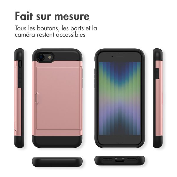 imoshion Coque arrière avec porte-cartes iPhone SE (2022 / 2020) / 8 / 7 - Rose Dorée