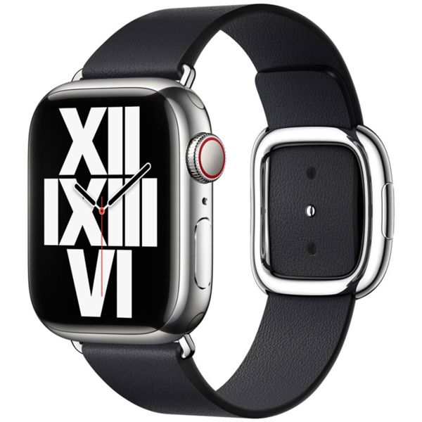 Apple Leather Band Modern Buckle Apple Watch Series 1 á 9 / SE (38/40/41 mm) | Series 10 (42 mm) - Taille M - Midnight