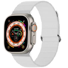 imoshion Bracelet en cuir magnétique Apple Watch Series 1 - 11 / SE / Ultra (44/45/46/49 mm) - Blanc