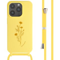 imoshion Coque design en silicone avec cordon Apple iPhone 15 Pro - Flower Yellow