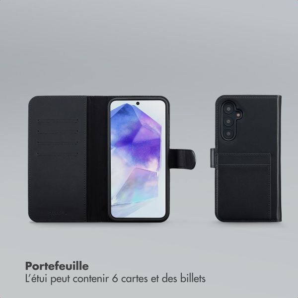 Selencia Étui portefeuille amovible Olyn avec MagSafe Samsung Galaxy A55 - Noir