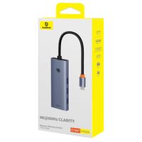 Baseus UltraJoy Concentrateur USB-C 7-in-1 - 4K 60Hz - Charge de 100 watts - Station d'accueil - Space Grey