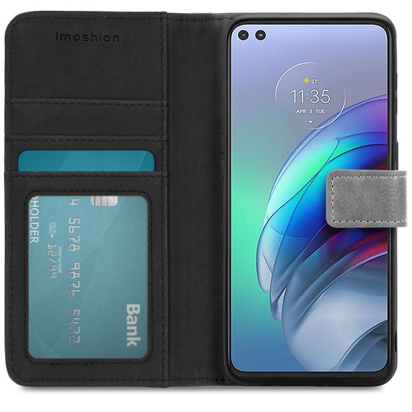 imoshion Étui de téléphone portefeuille Luxe Motorola Moto G100 -Gris