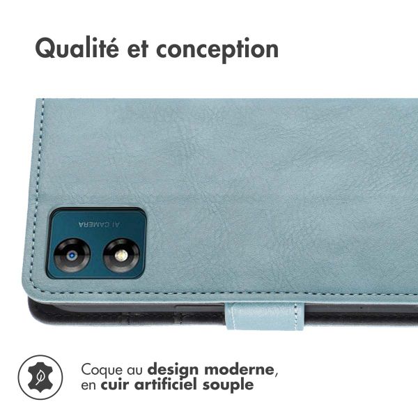 imoshion Étui de téléphone portefeuille Luxe Motorola Moto E13 - Bleu clair