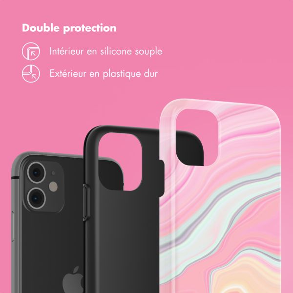 Selencia Coque arrière Vivid Tough iPhone 11 - Pastel Lipstick Marble