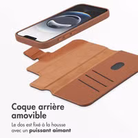 Accezz Étui de télephone portefeuille en cuir 2-en-1 avec MagSafe Apple iPhone 16e - Sienna Brown