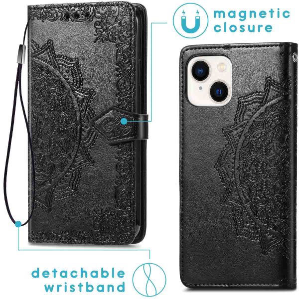 imoshion Etui de téléphone portefeuille Mandala iPhone 14 - Noir