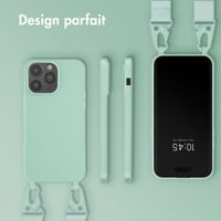Selencia Coque silicone avec cordon amovible Apple iPhone 14 Pro Max - Turquoise