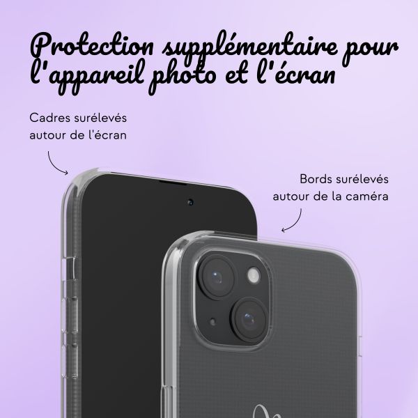 Coque personnalisée avec un cœur élégant iPhone 15 - Transparent