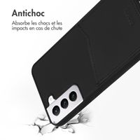 Accezz ﻿Coque en cuir de qualité supérieure avec fentes pour cartes Samsung Galaxy S22 Plus - Noir