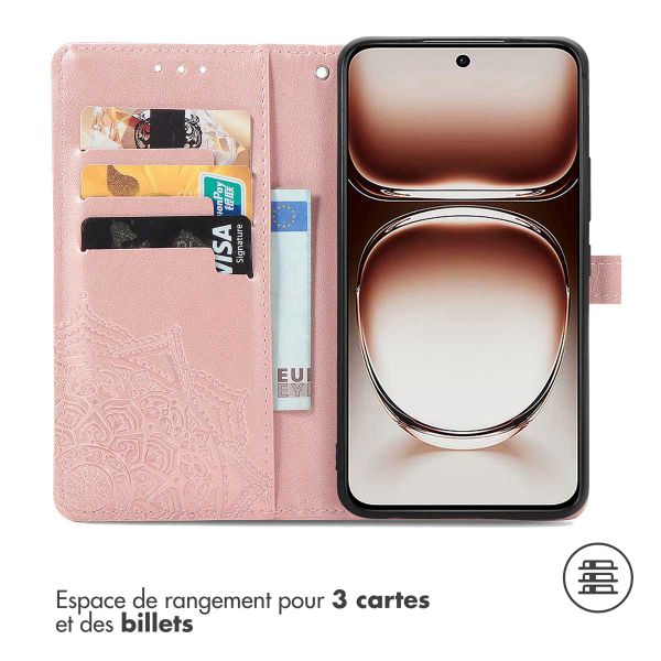 imoshion Etui de téléphone portefeuille Mandala Oppo A40 & Oppo A40M & Oppo A60 (5G) - Rose Dorée