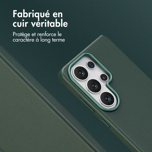 Accezz Coque arrière en cuir avec MagSafe Samsung Galaxy S26 Ultra - Cedar Green