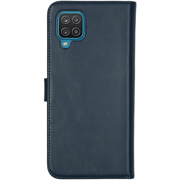 Selencia Étui portefeuille en cuir véritable Samsung Galaxy A12 - Bleu