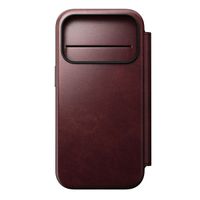 Nomad Étui de style livre folio moderne en cuir Horween avec MagSafe Apple iPhone 17 Pro - Burgundy